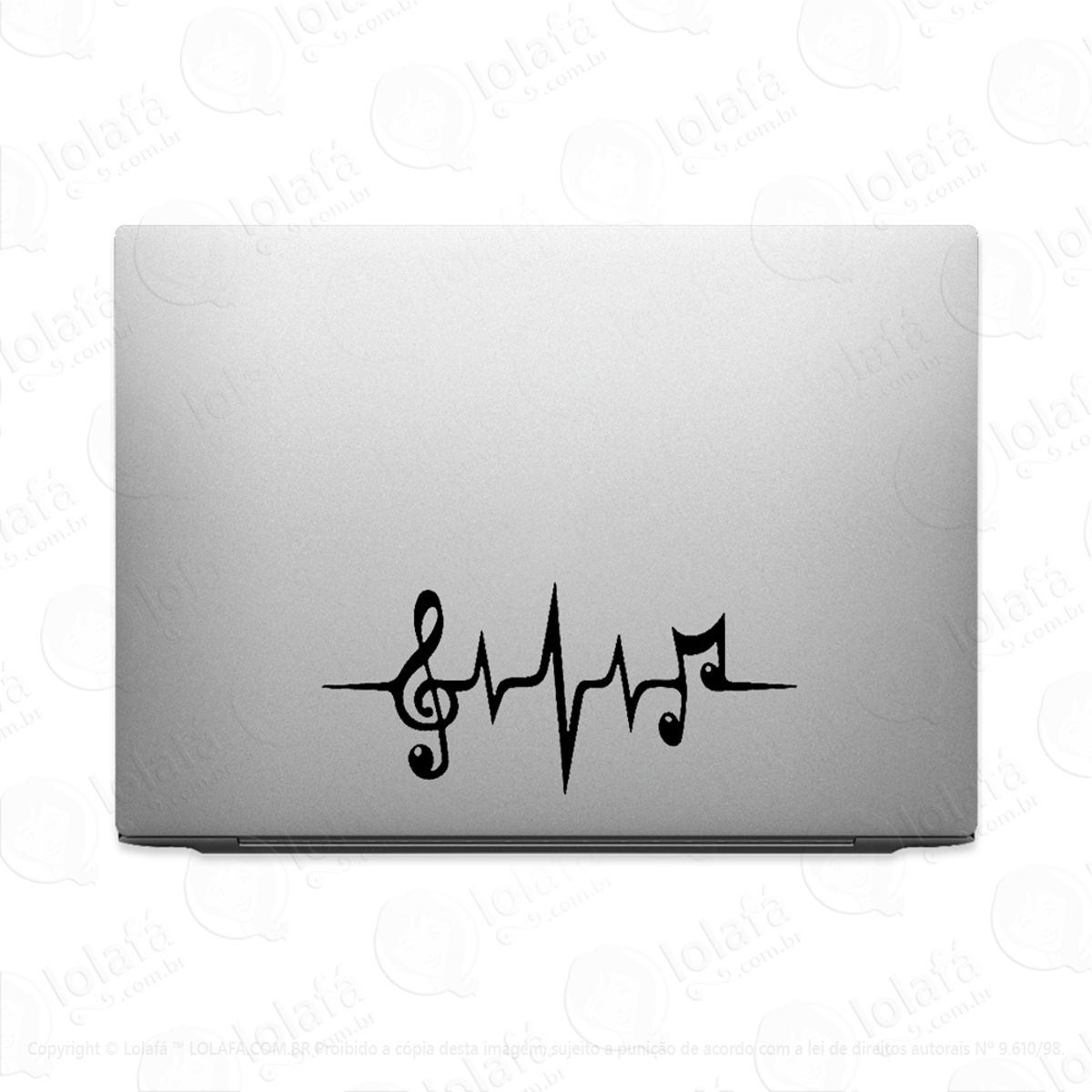 Adesivo Para Notebook Notas Clave Sol Música Mod:3163