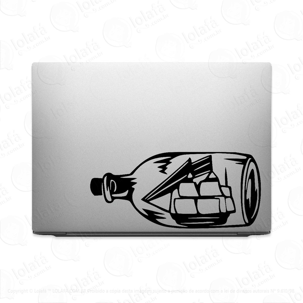 Adesivo Para Notebook Navio Barco Em Garrafa Mod:3169