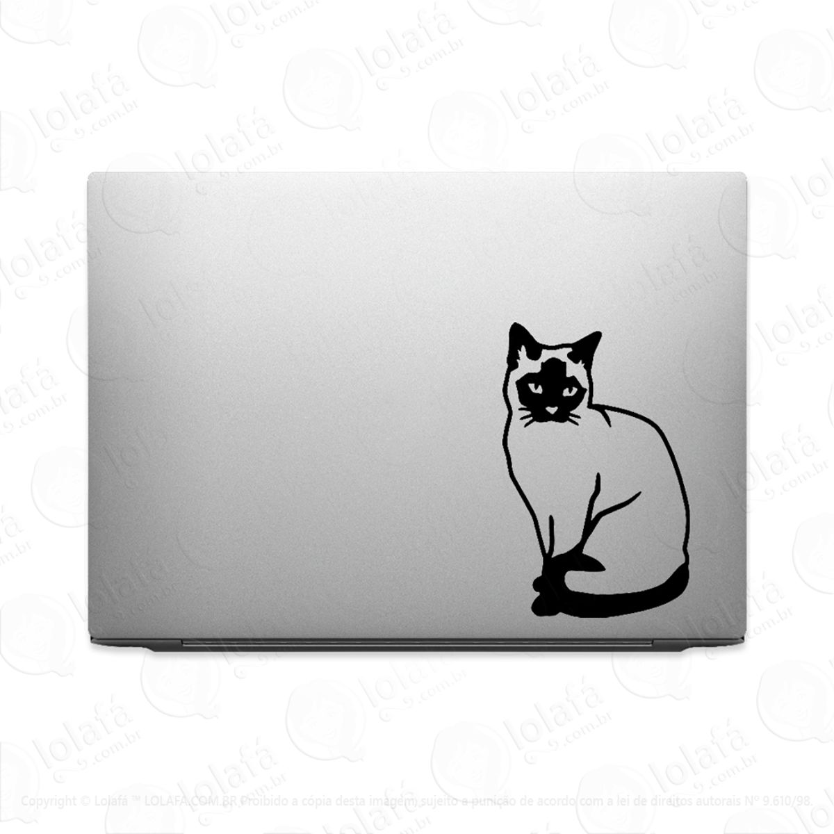 Adesivo Para Notebook Gato Raça Siamês Mod:3186