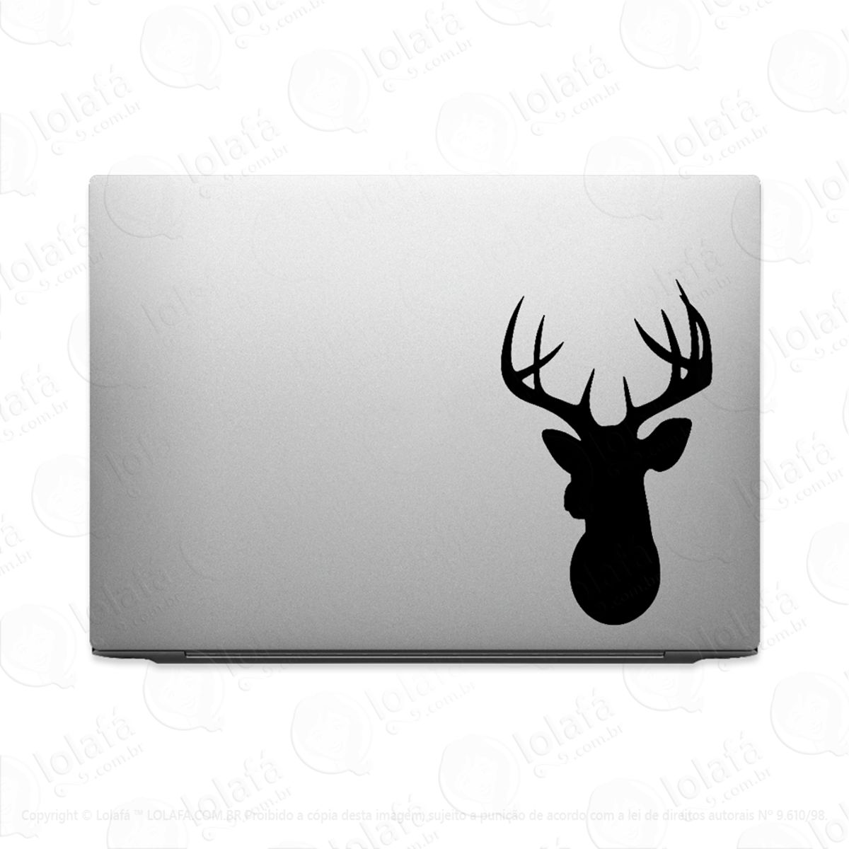 Adesivo Para Notebook Cabeça Veado Chifres Deer Mod:3188