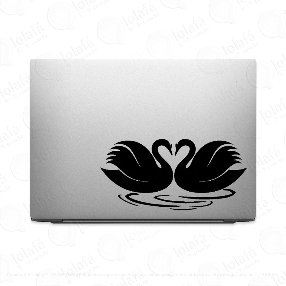 Adesivo Tablet Notebook Pc Casal Cisne Coração Mod:3191
