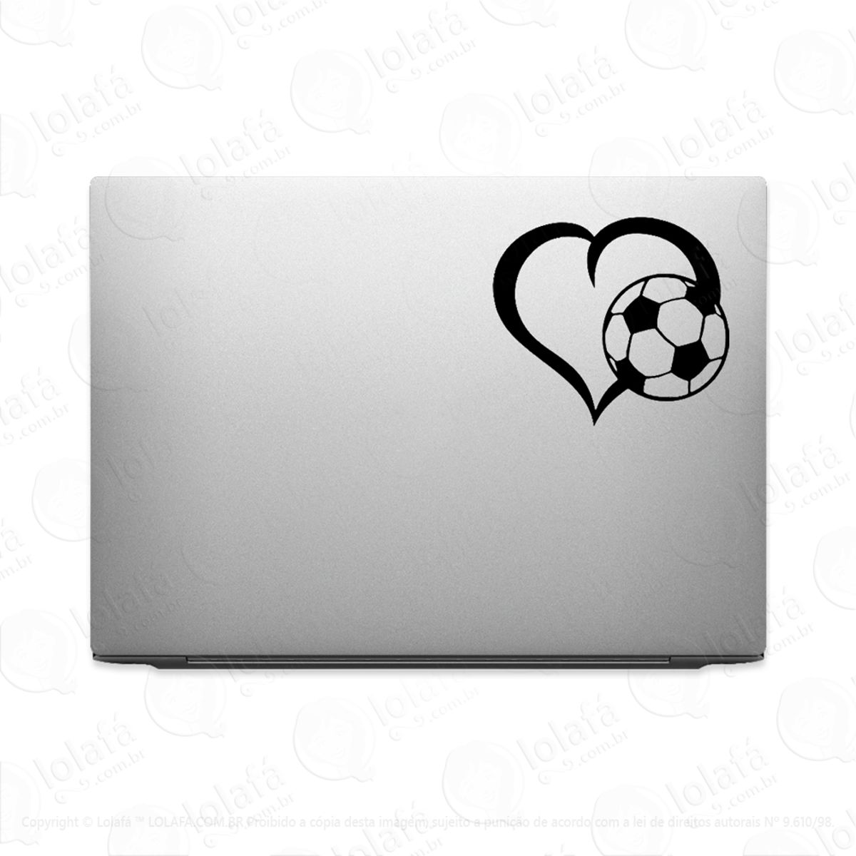 Adesivo Para Notebook Amor Por Futebol Bola Campo Mod:3212