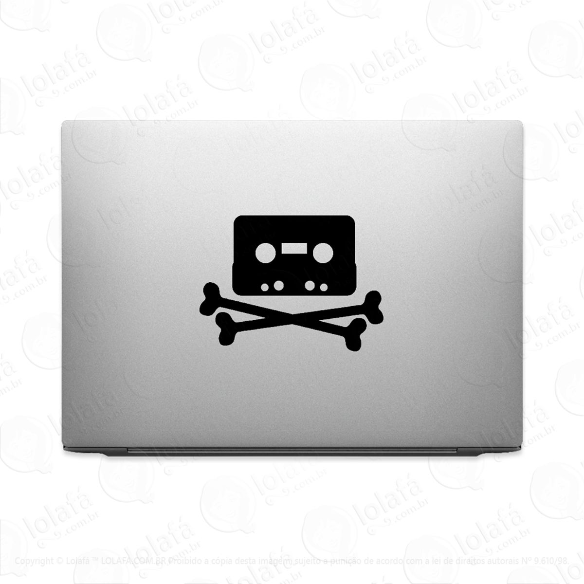 Adesivo Para Notebook The Pirate Bay Fita K7 Caveira Mod:3246