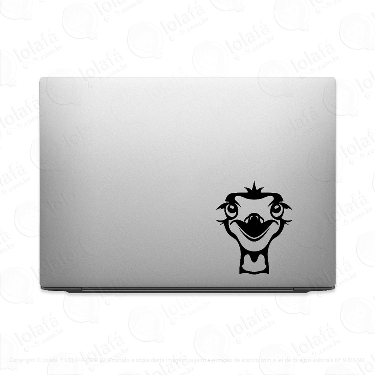 Adesivo Para Notebook Pássaro Avestruz Retrato Cabeça Mod:3308