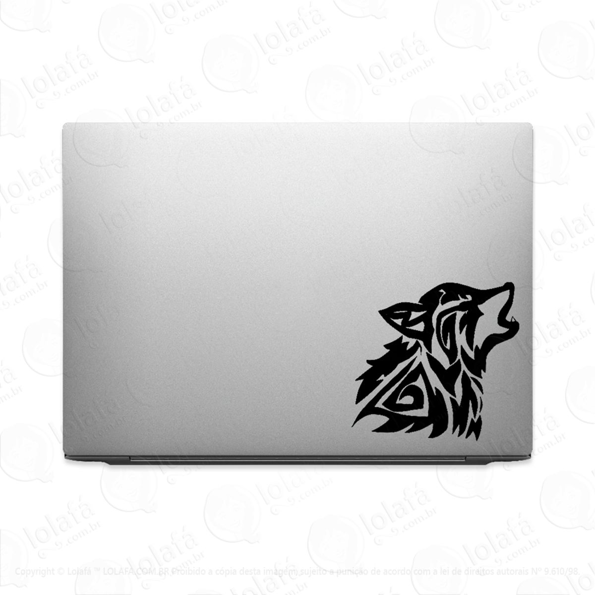 Adesivo Para Notebook Lobo Tribal Uivando Mod:3465