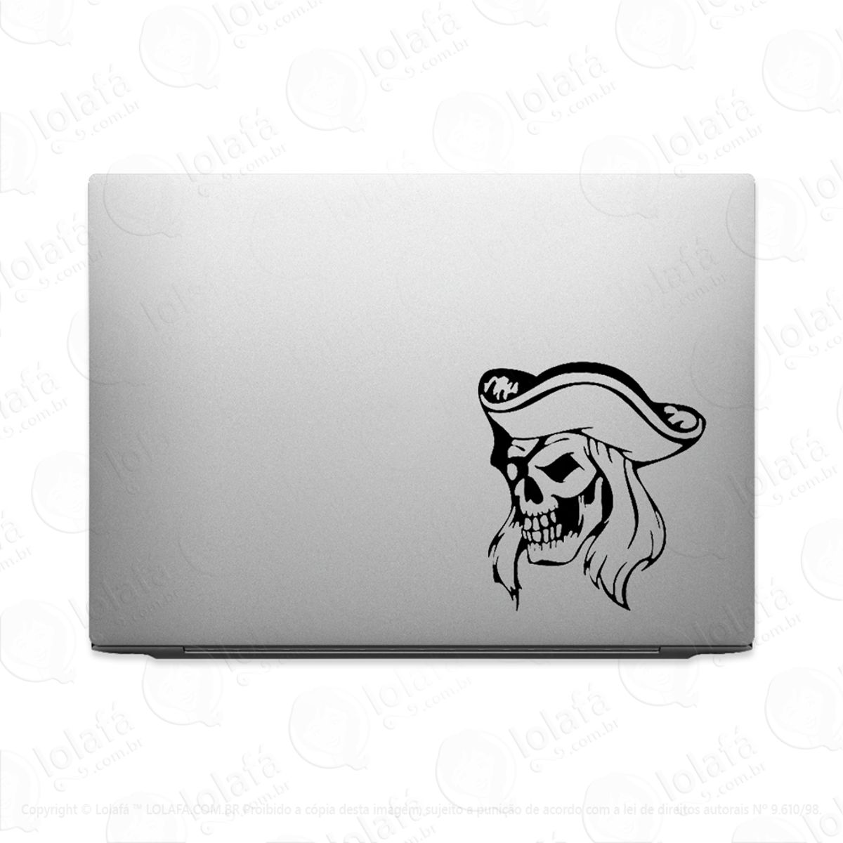 Adesivo Para Notebook Caveira Pirata Monstro Mod:3506