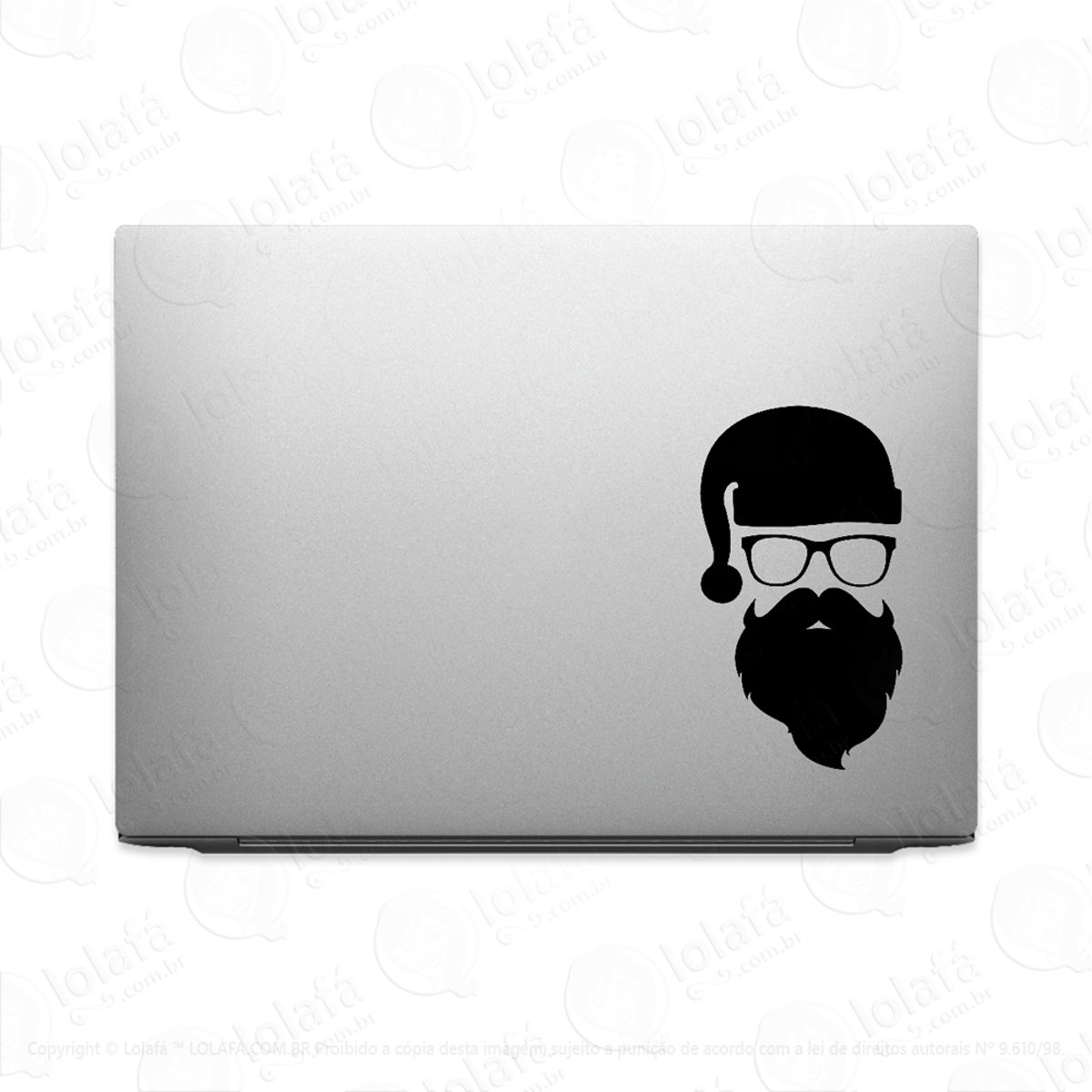 Adesivo Para Notebook Papai Noel Retrato Silhueta Mod:3544