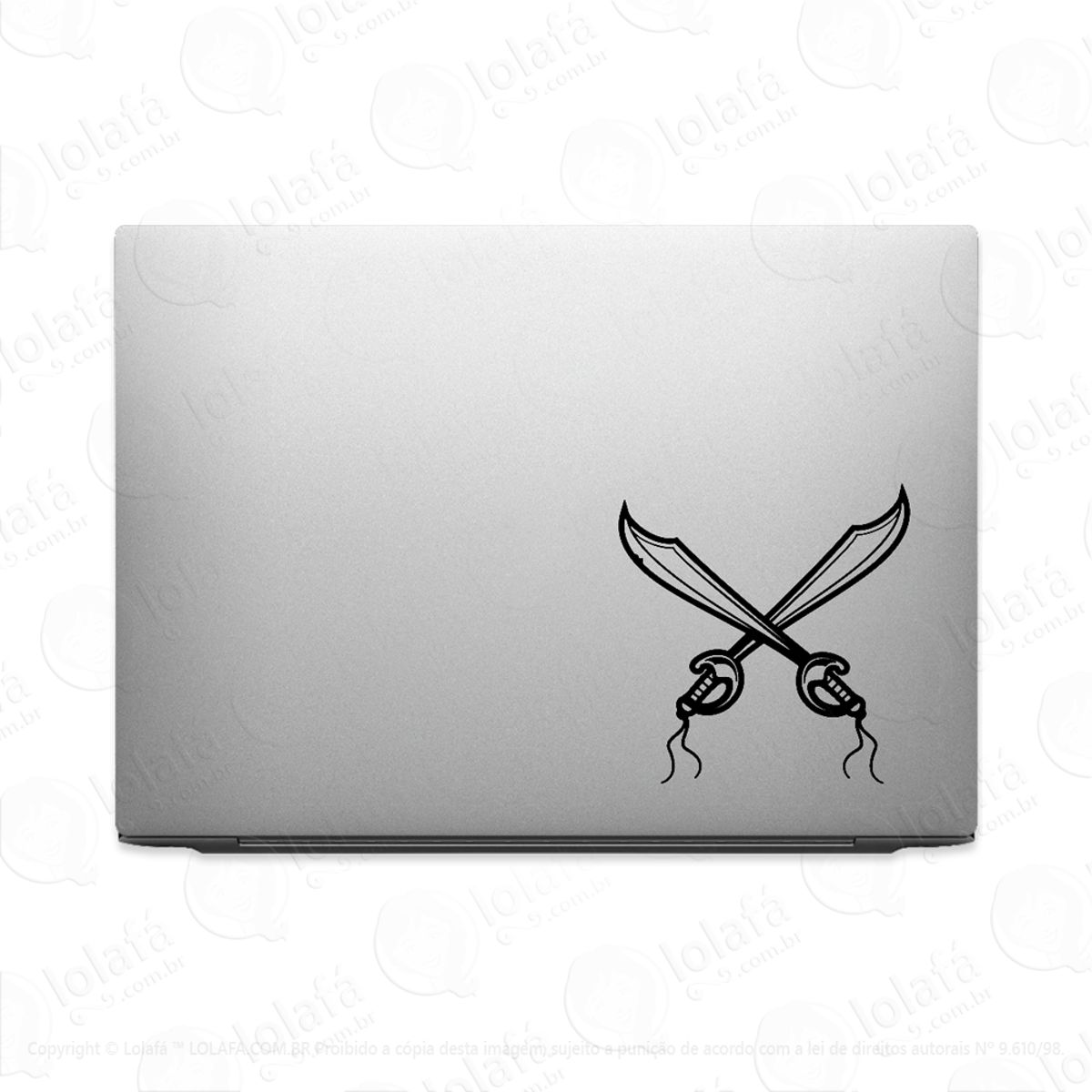 Adesivo Para Notebook Espadas Cruzadas Mod:3605