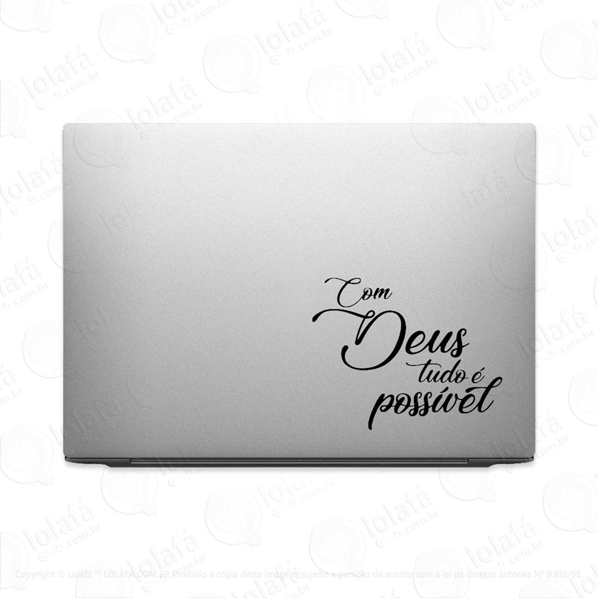 Adesivo Para Notebook Com Deus Tudo É Possível Mod:3644