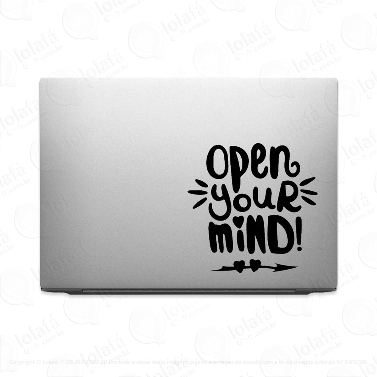 Adesivo Para Notebook Frase Abra Sua Mente! Mod:3672