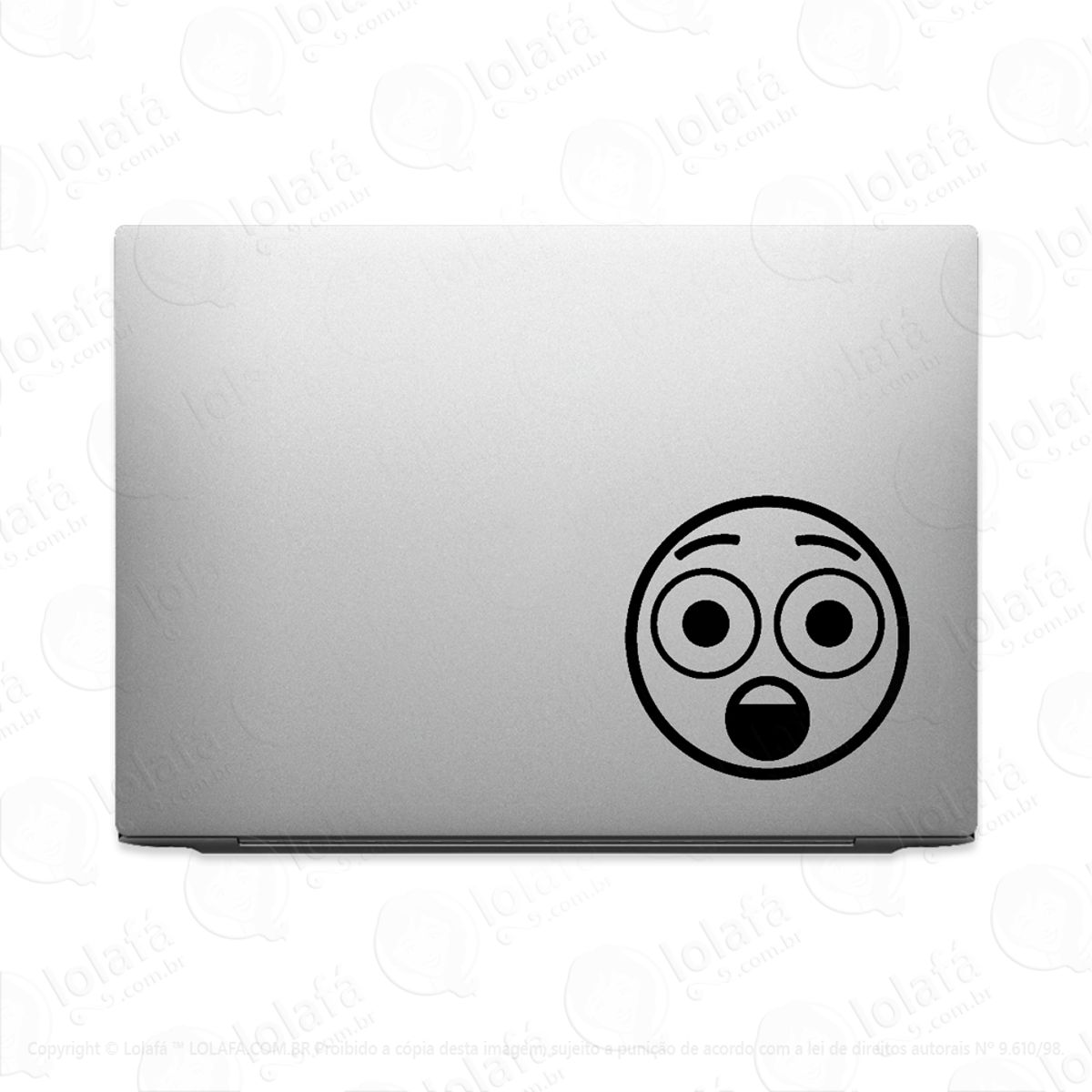 Adesivo Para Notebook Emoji Assustado Espantado Mod:3701