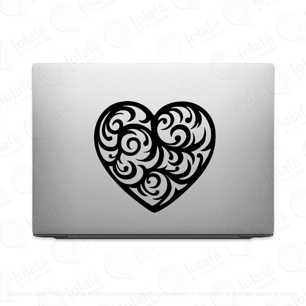 Adesivo Para Notebook Coração Heart Tribal Mod:3739