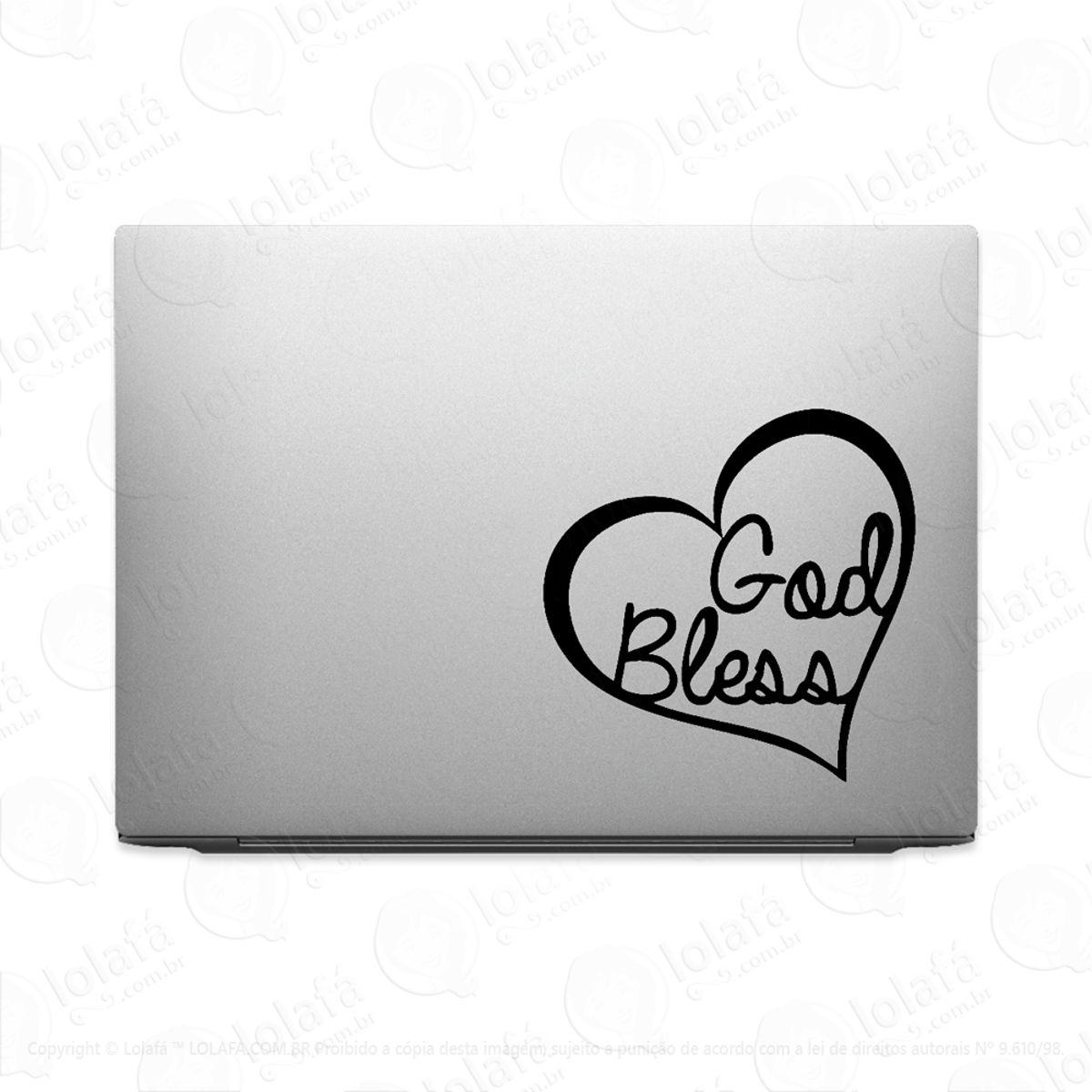 Adesivo Para Notebook Coração Deus Abençoe Mod:3744