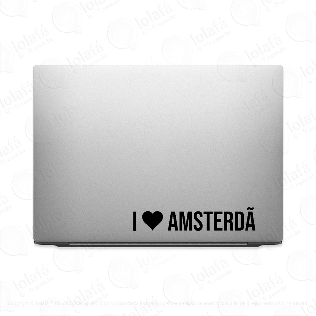 Adesivo Para Notebook Eu Amo Amsterdã I Love Amsterdã Mod:3782