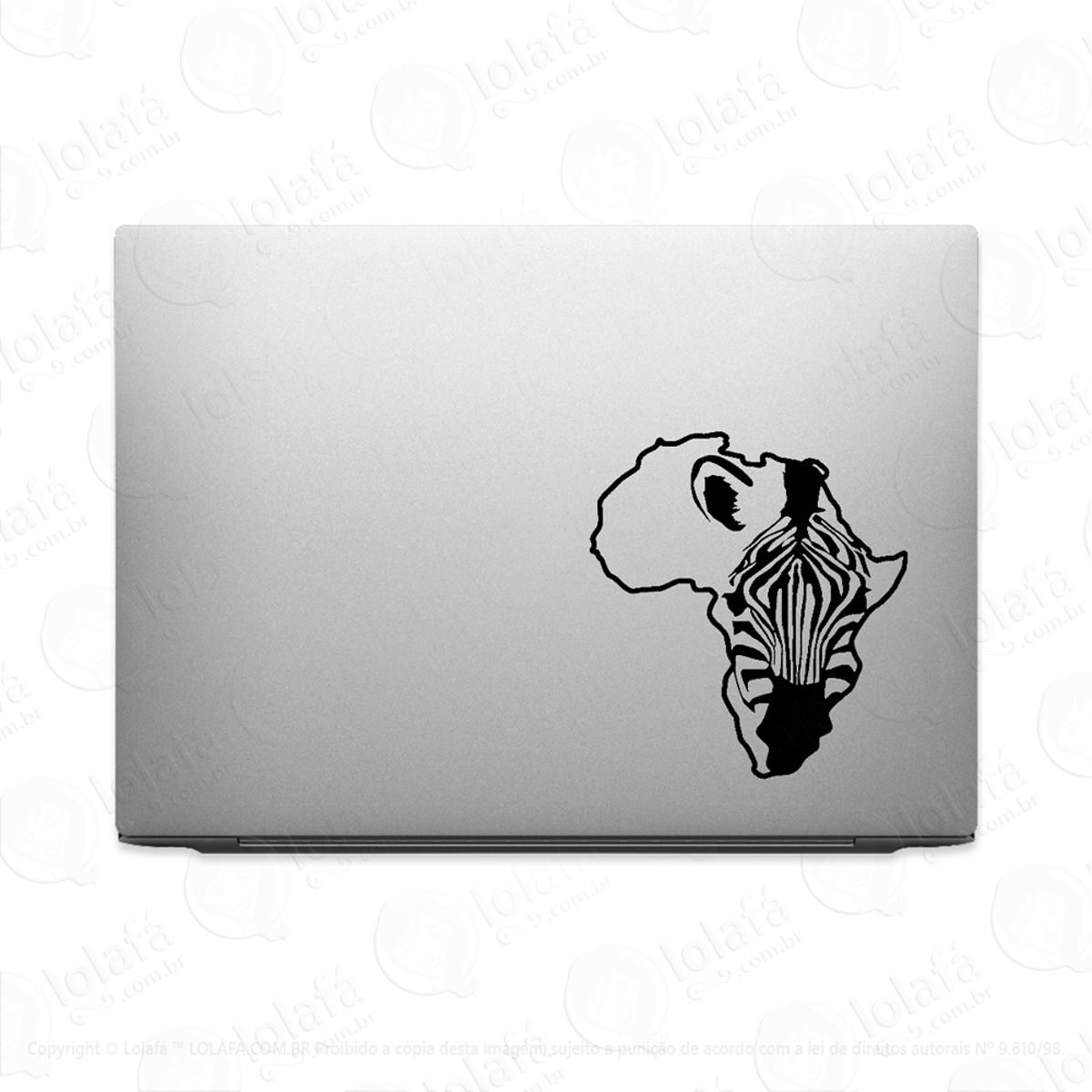 Adesivo Para Notebook África Mapa Zebra Mod:3813