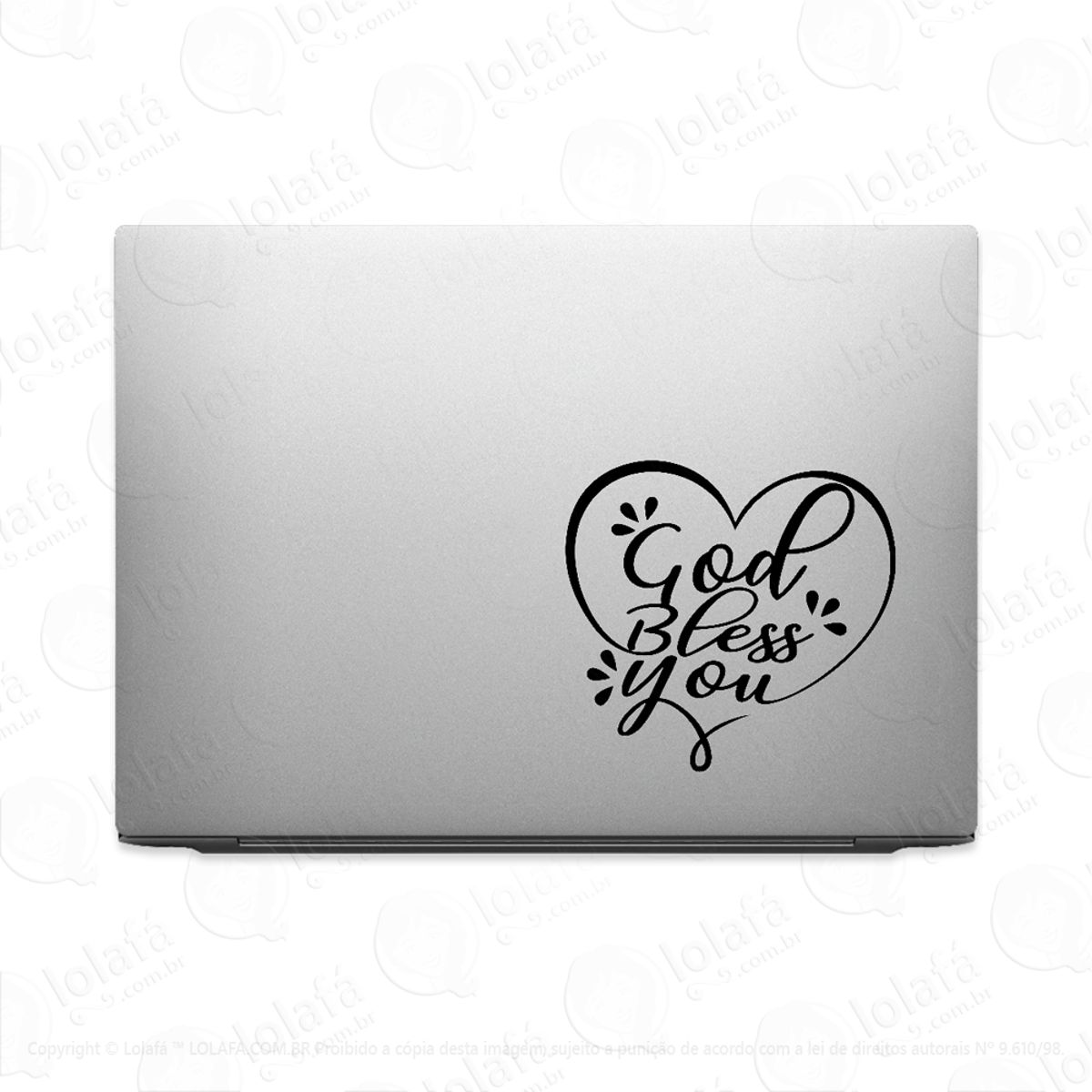Adesivo Para Notebook Frase God Bless You Mod:3818