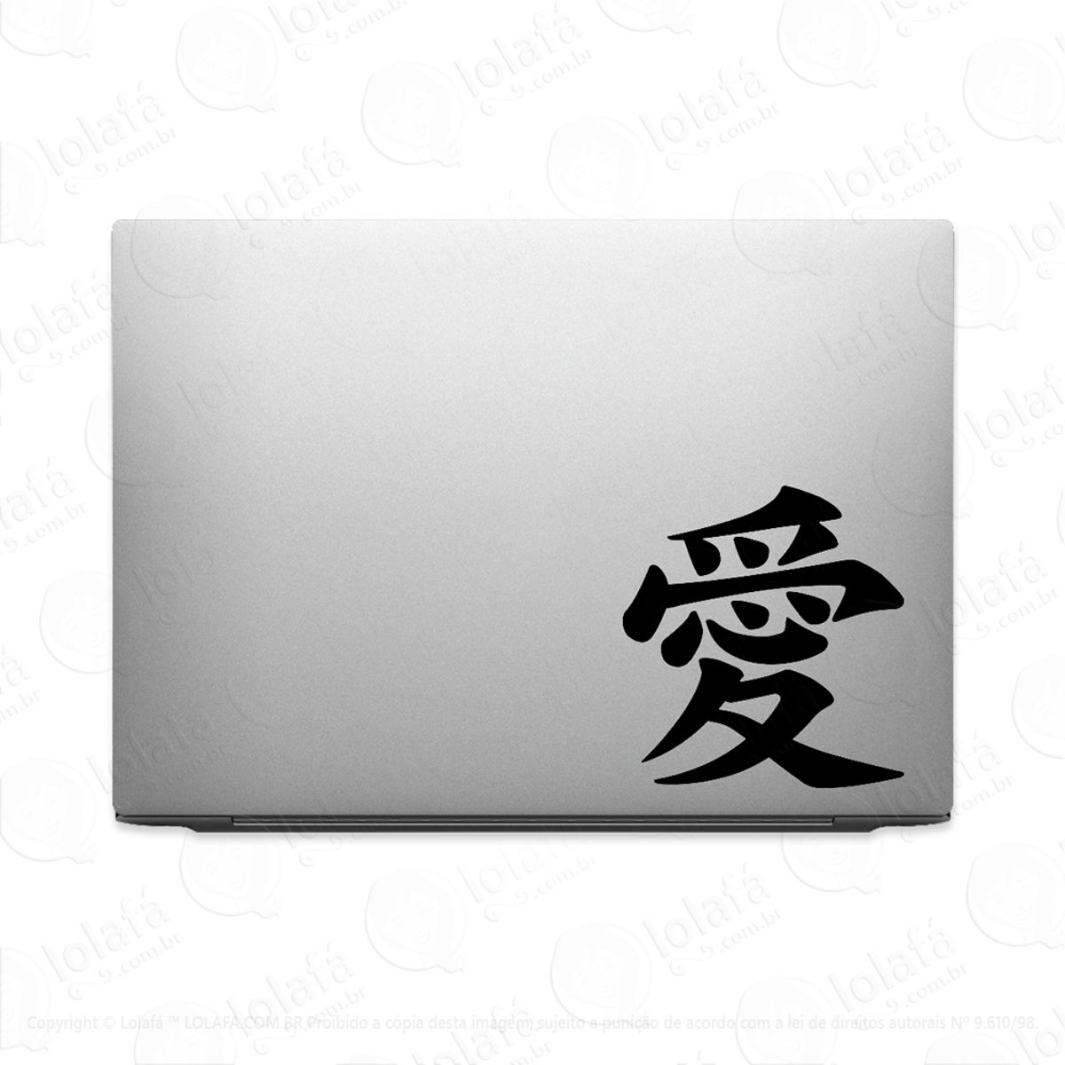 Adesivo De Notebook Kanji Japonês Amor Mod:3833