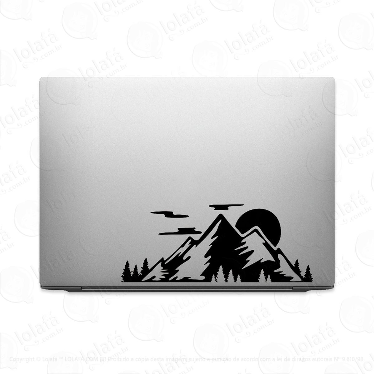 Adesivo De Notebook Montanha Paisagem A Noite Luar Mod:3836