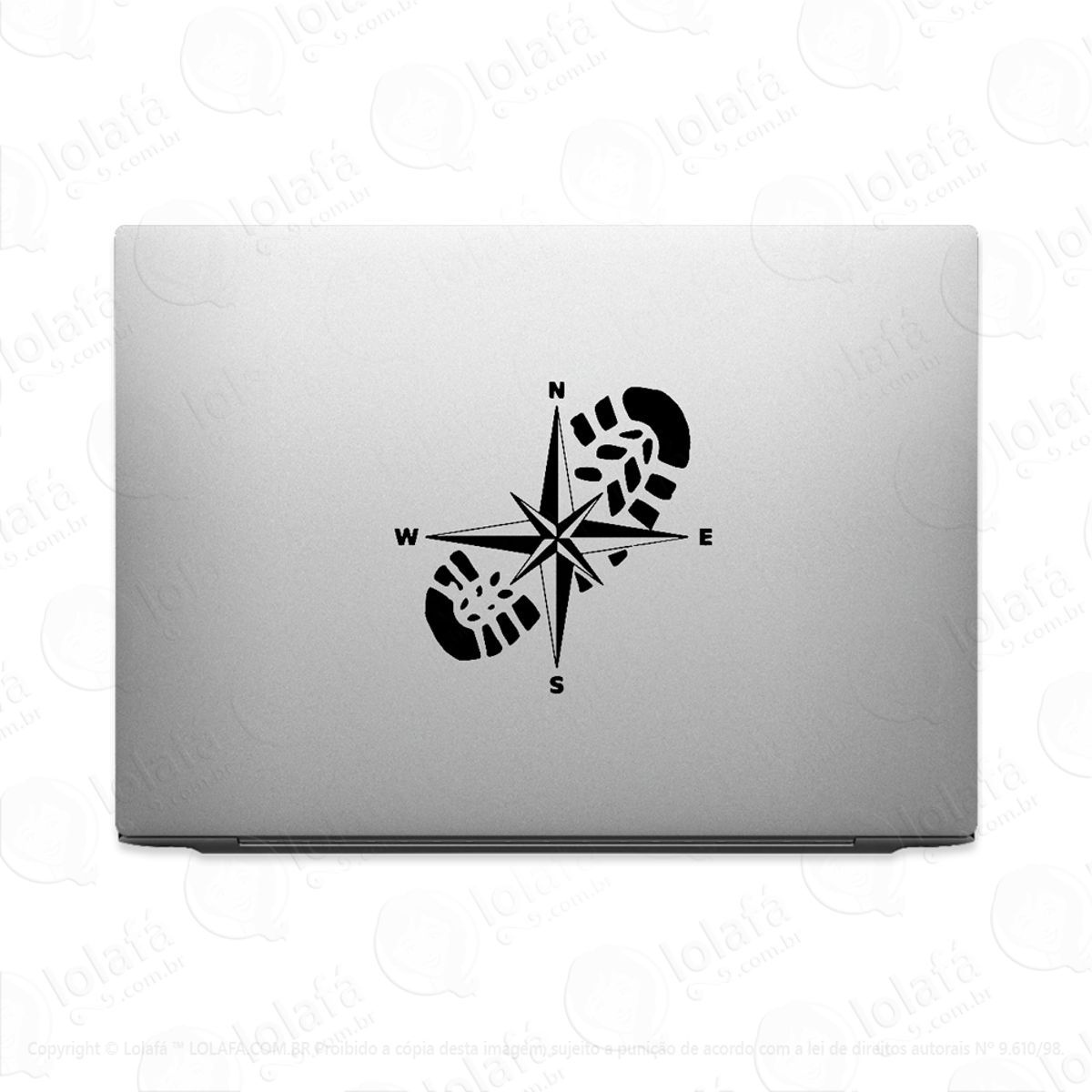 Adesivo Tablet Notebook Pc Pegada Bússola Track Mod:3871
