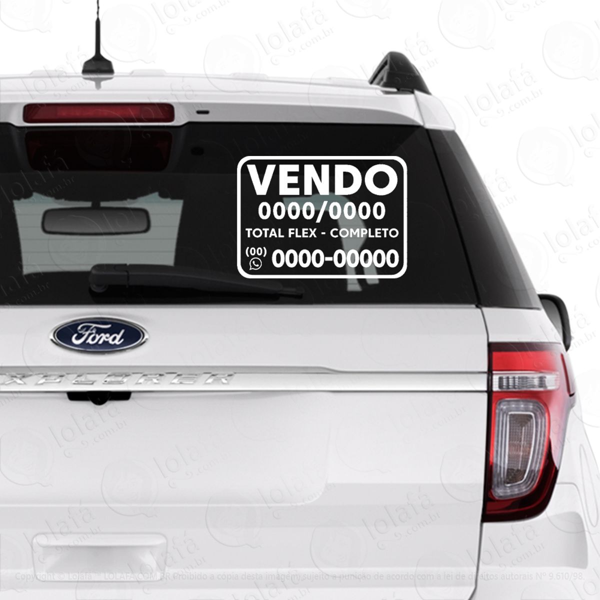 Adesivo Para Carro Vende-se - Adesivo Recortado 2 Unidades Mod:3877
