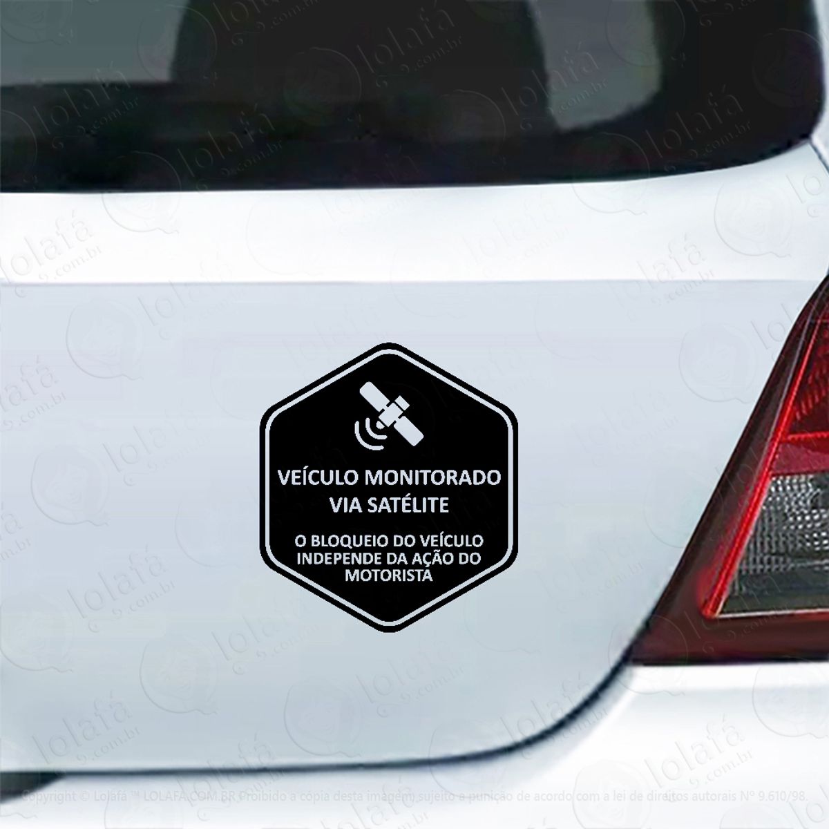 Adesivo De Carro Rastreado Via Satélite Bloqueio Mod:3881