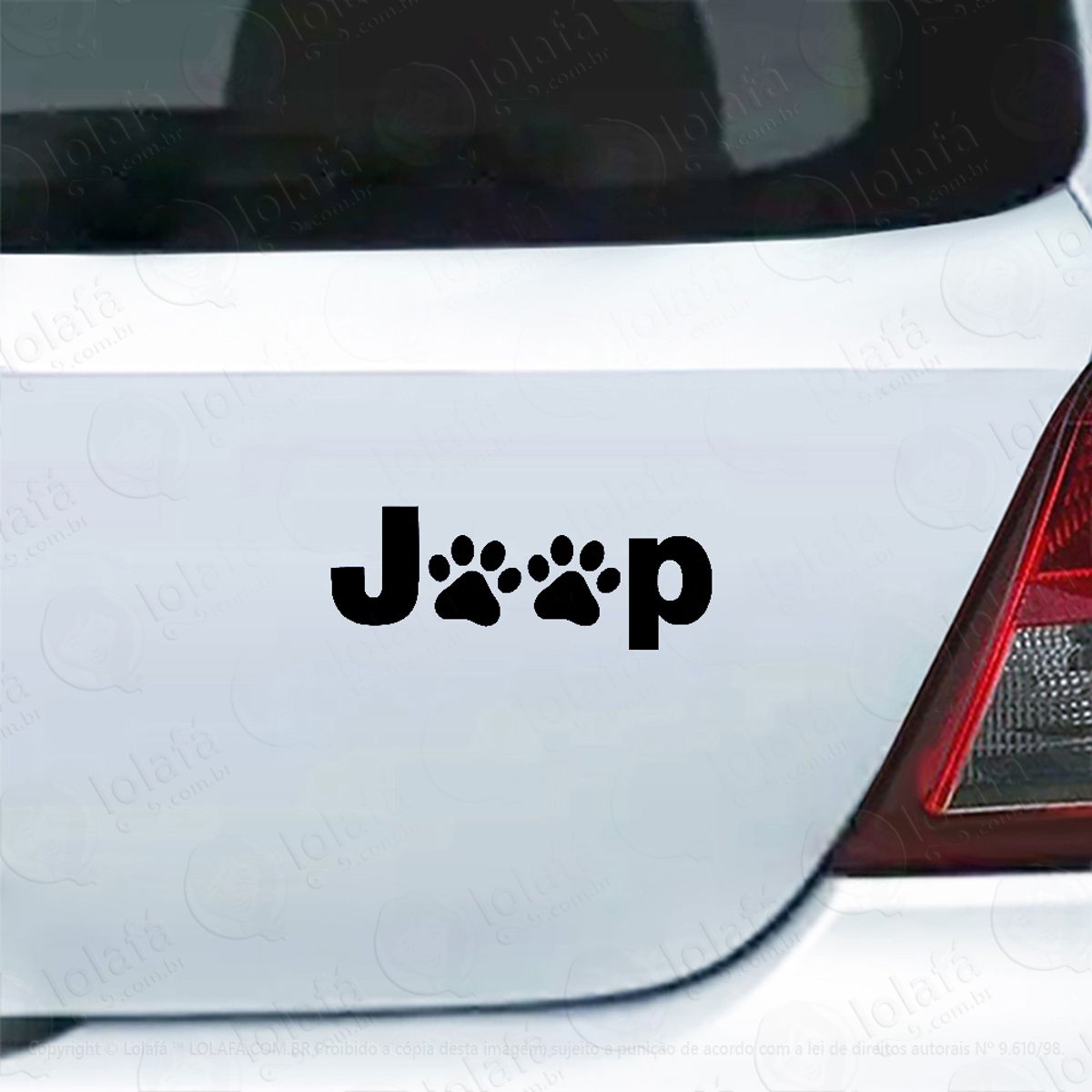 Adesivo Carro Moto Vidro Jeep Patas De Gato Ou Cachorro Mod:3899