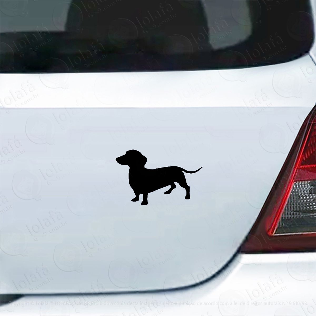 Adesivo Carro Moto Vidro Basset Dachshund Salsicha Mod:3905