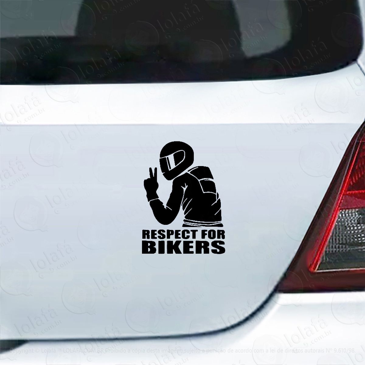 Adesivo De Carro Motociclista Respect For Bikers Mod:3949
