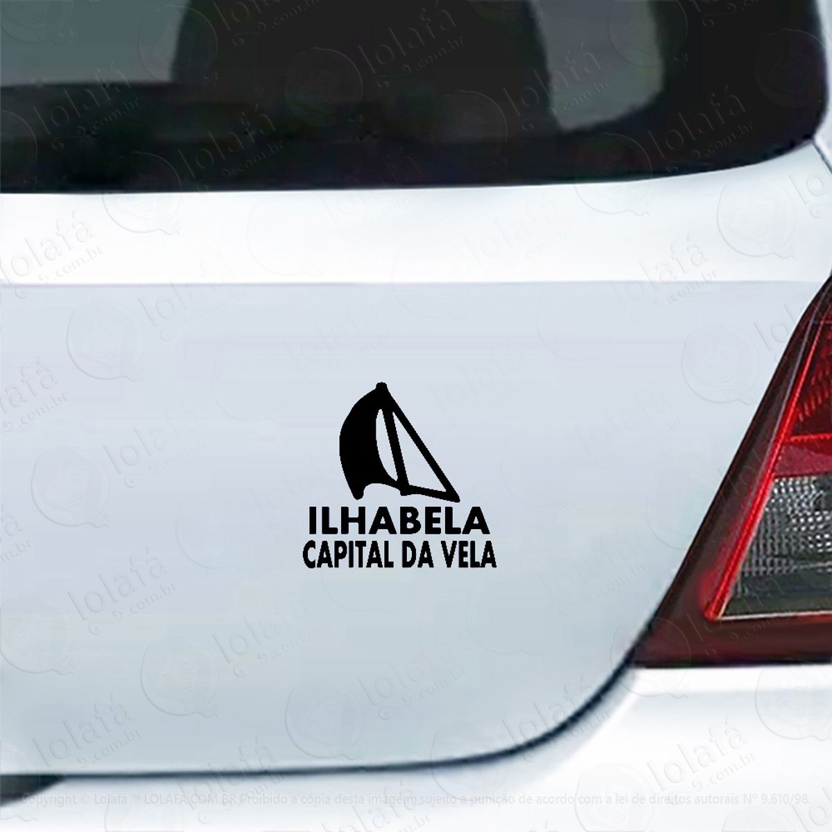 Adesivo Carro Moto Vidro Ilhabela Capital Da Vela Mod:3958