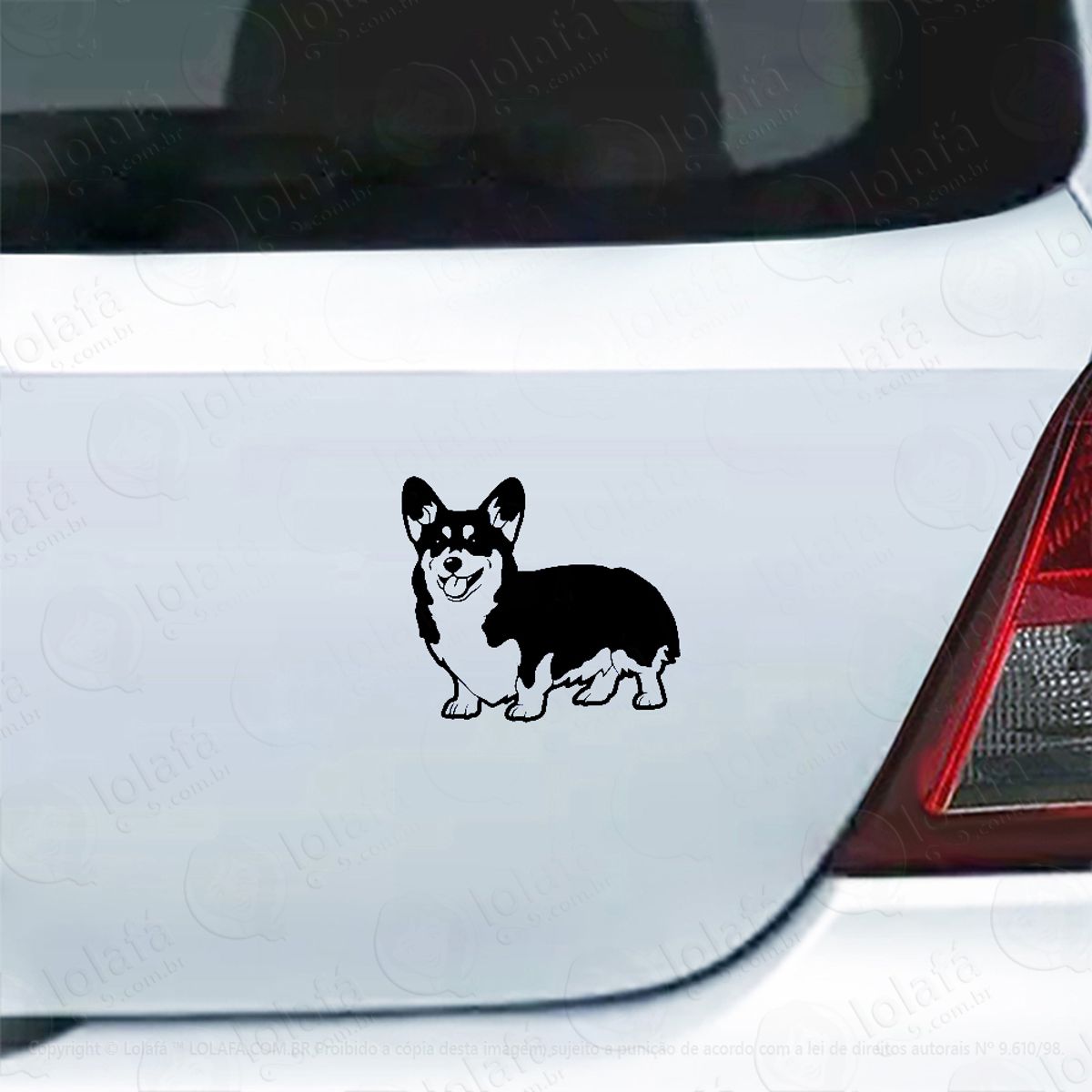 Adesivo Carro Moto Vidro Welsh Corgi Pembroke Mod:3975