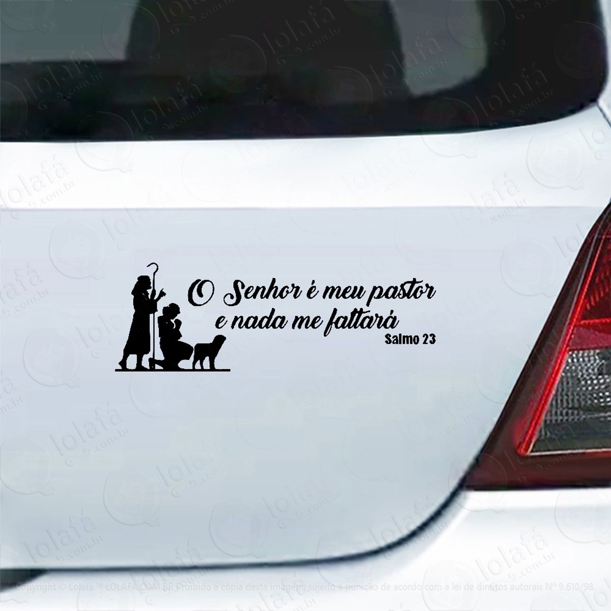 Adesivo Carro Moto Vidro O Senhor É Meu Pastor Salmo 23 Mod:3979