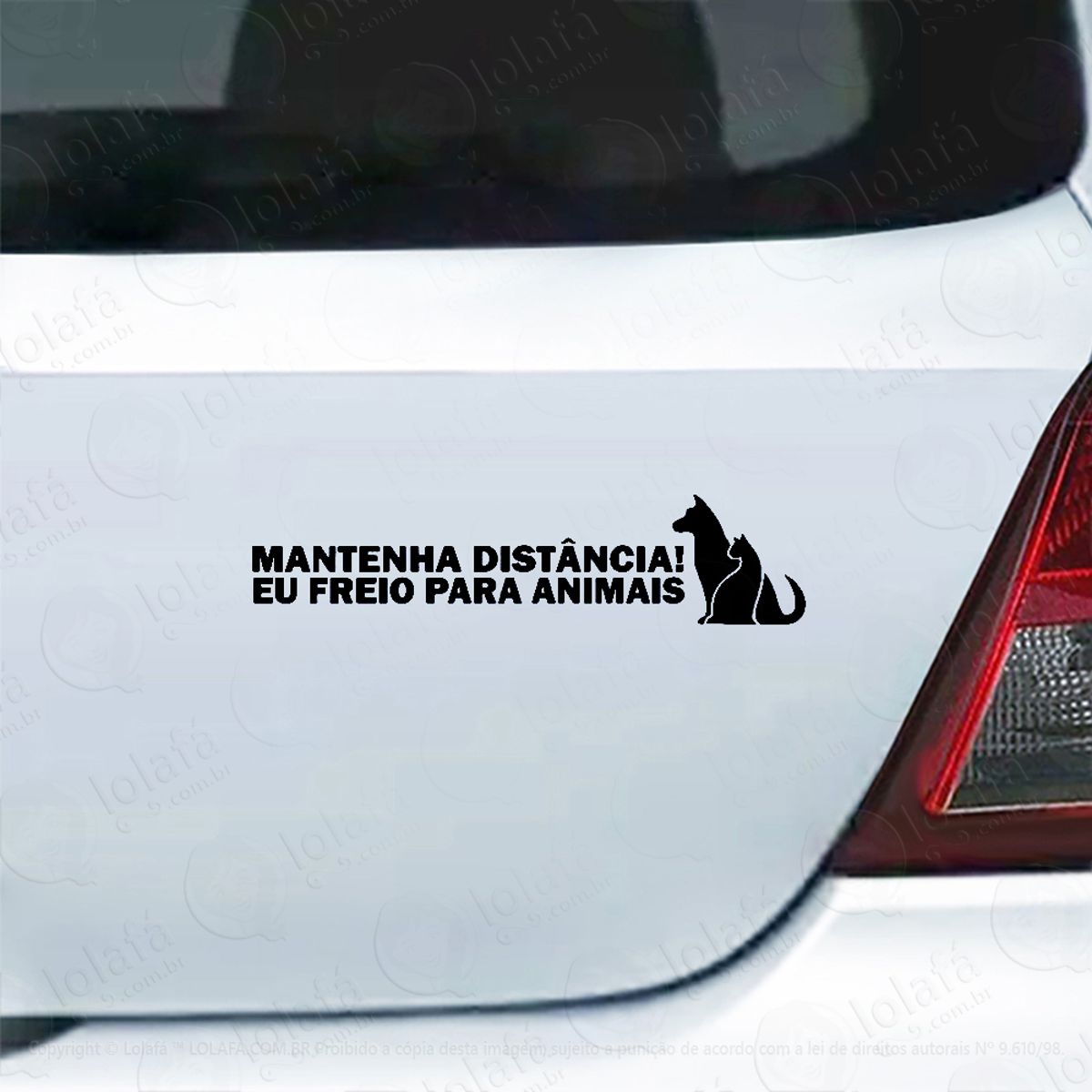 Adesivo Carro Moto Vidro Mantenha Distância Freio P/ Animais Mod:3986