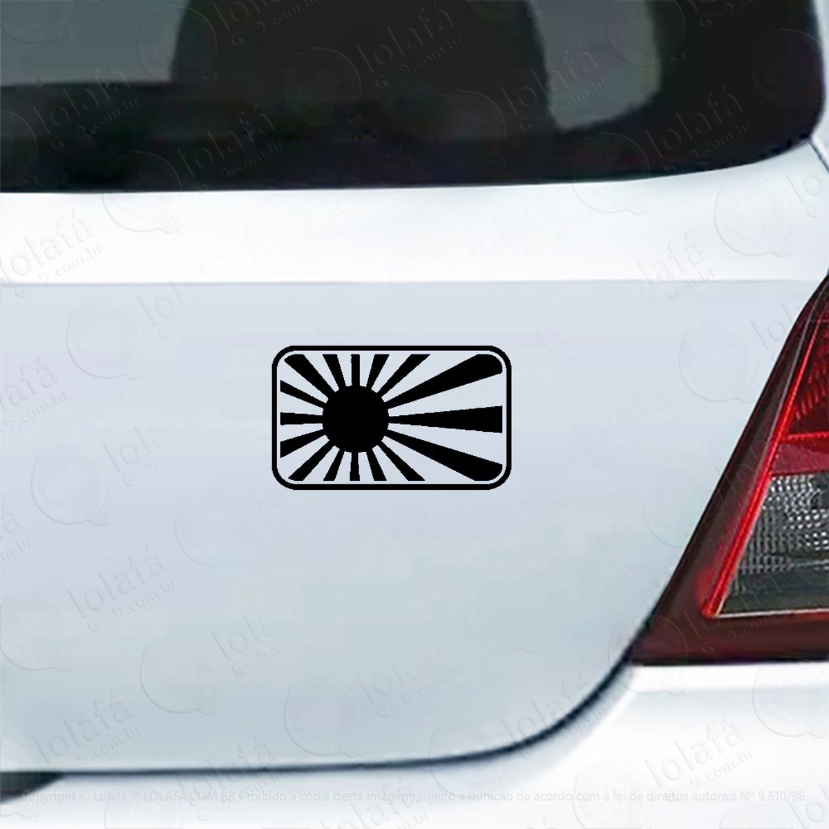 Adesivo De Carro Bandeira Japão Sol Nascente Mod:3998