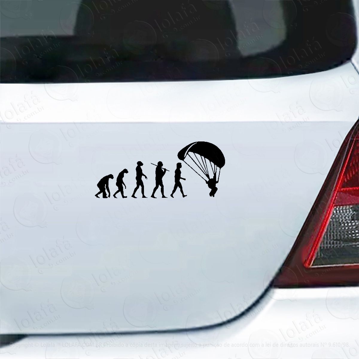 Adesivo De Carro Evolução Paraglider Paraquedas Mod:4020