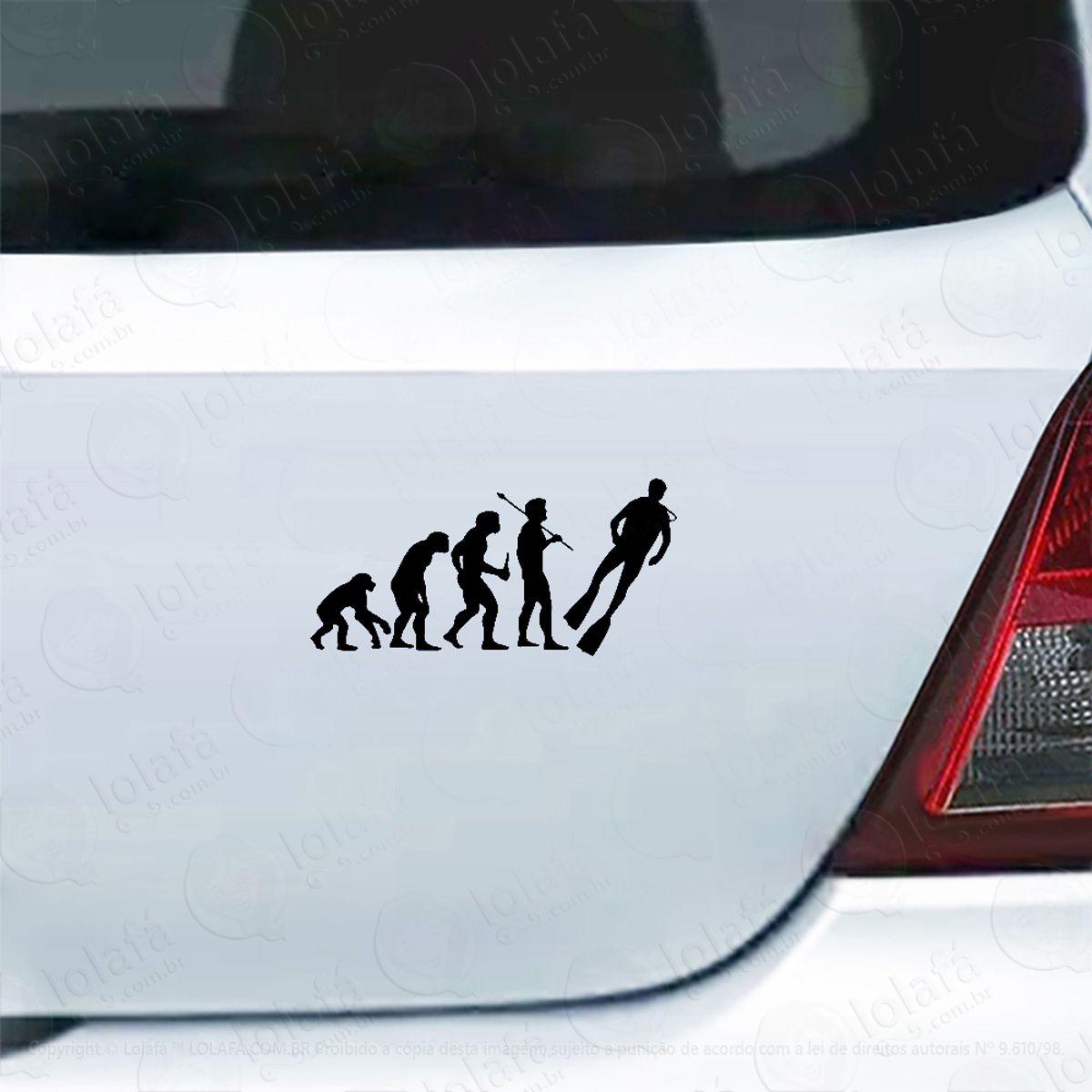 Adesivo Para Carro Evolução Mergulho Scuba Diver Mod:4038