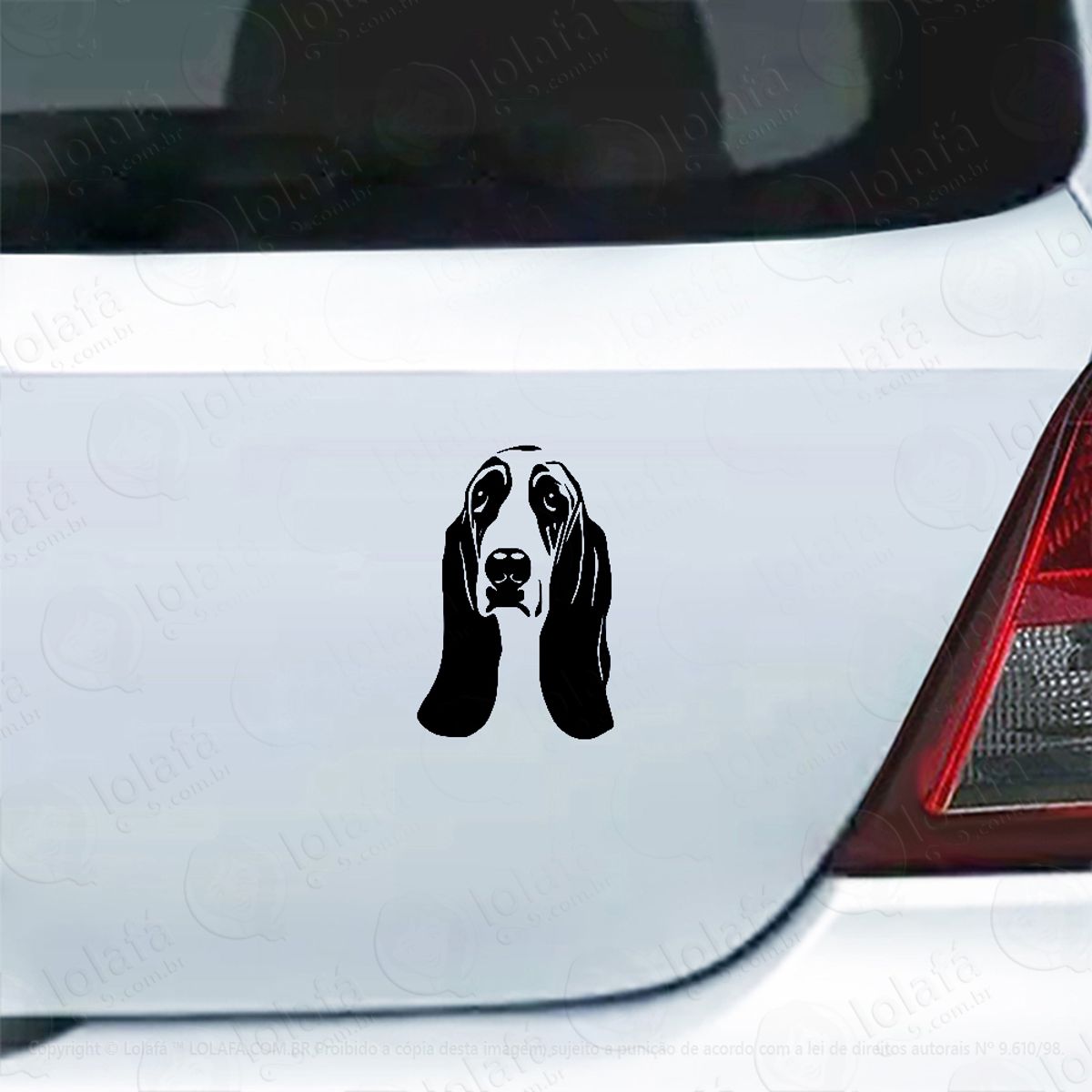 Adesivo Carro Moto Vidro Cachorro Raça Basset Hound Mod:4070