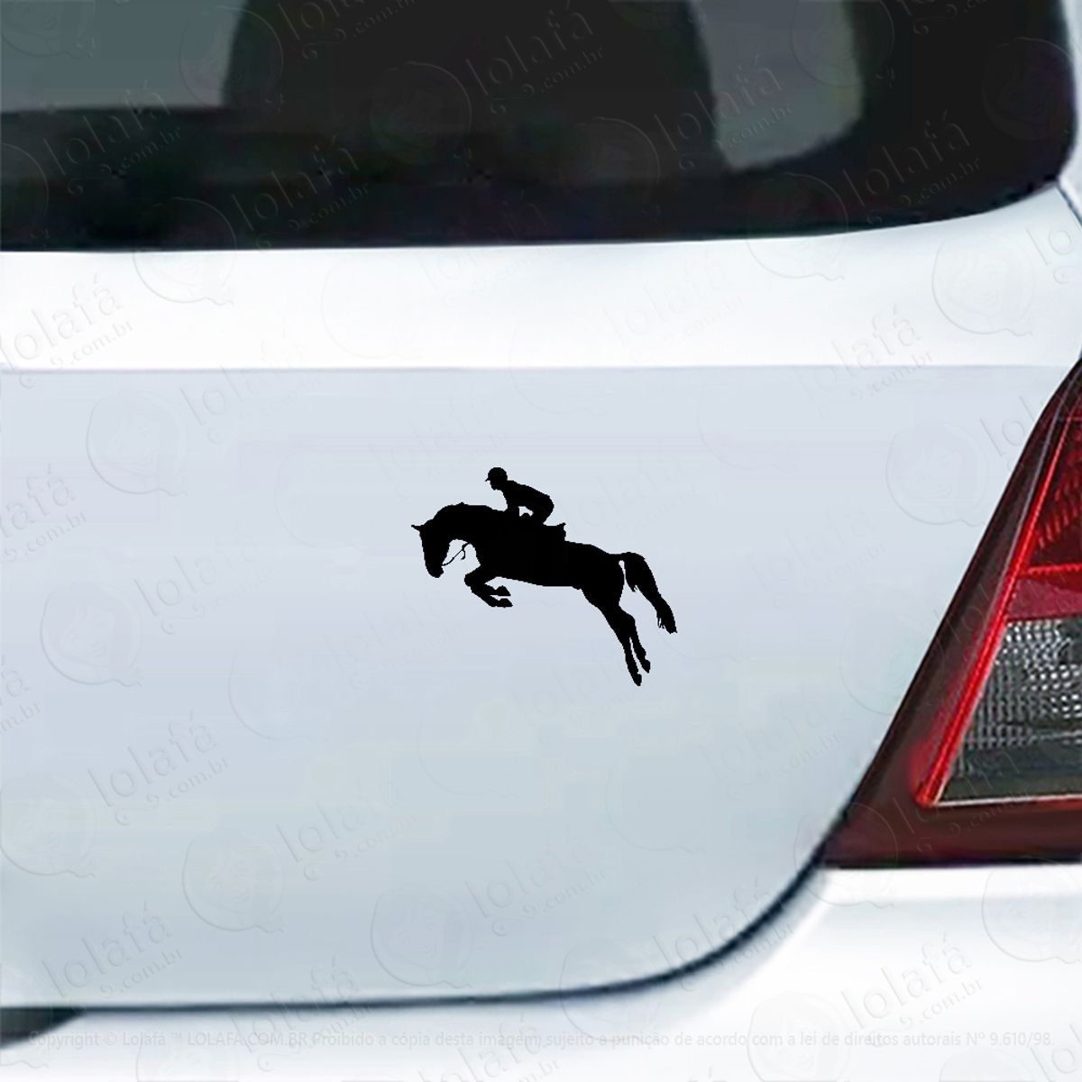 Adesivo Carro Moto Vidro Hipismo Equitação Salto Cavalo Mod:4071