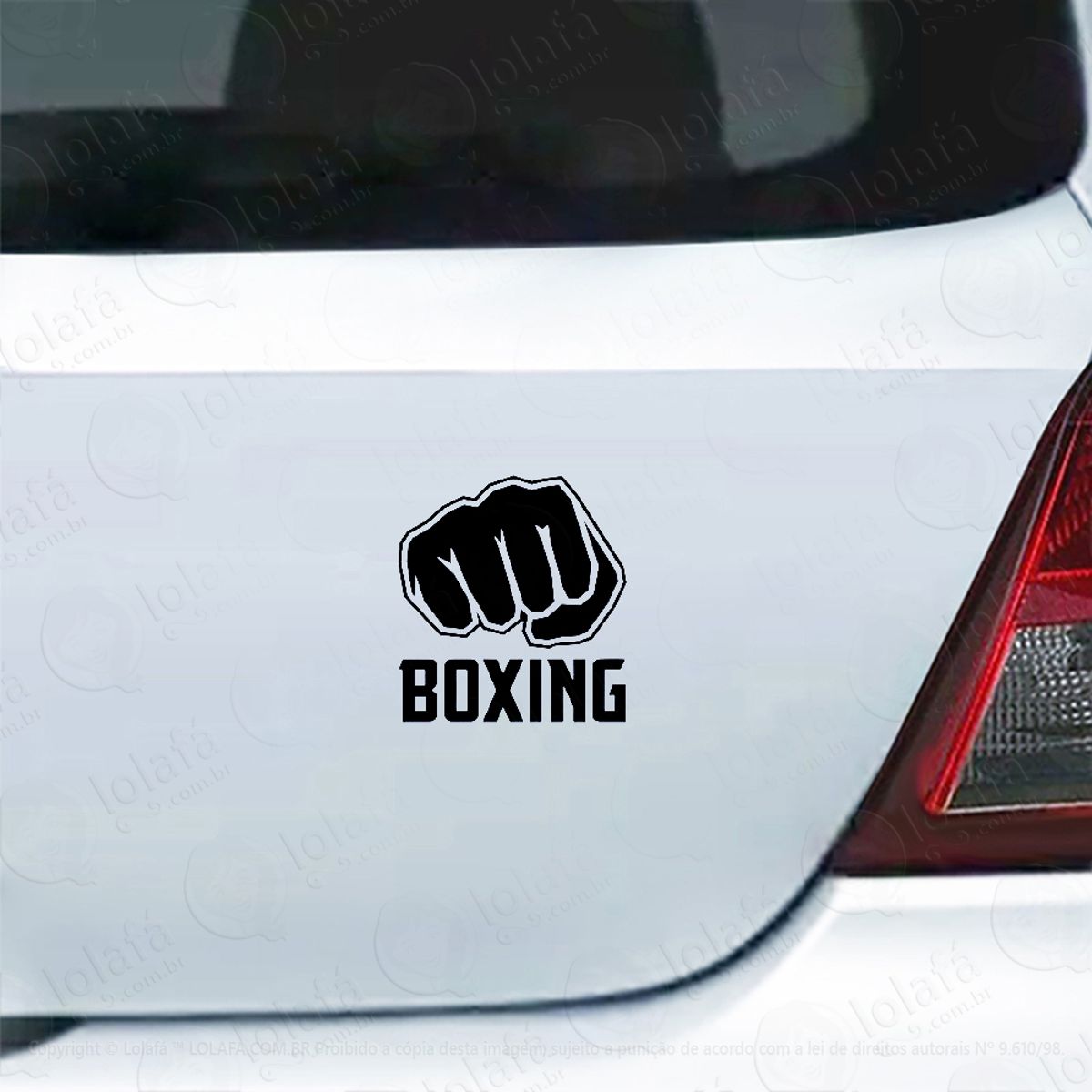 Adesivo Carro Moto Vidro Luta Boxe Punho Boxing Mod:4092