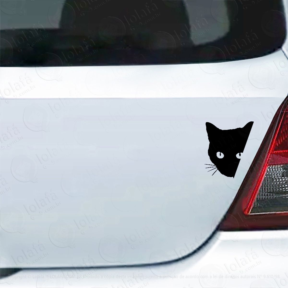 Adesivo Carro Moto Vidro Gato Espiando Mod:4111