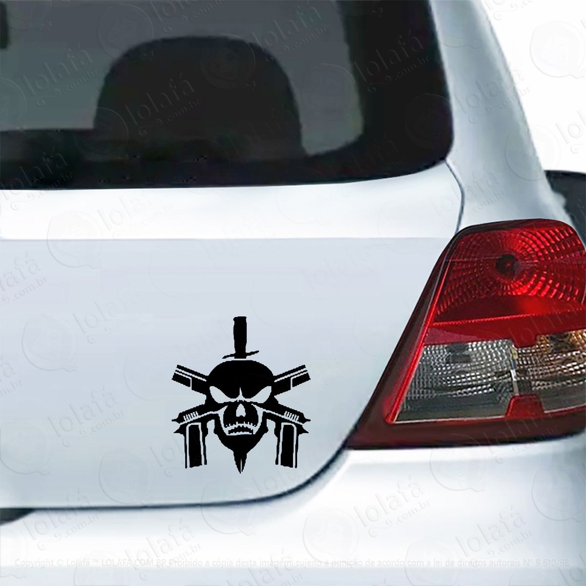 Adesivo Carro Moto Vidro Bope Faca Na Caveira Polícia Pm Mod:4144