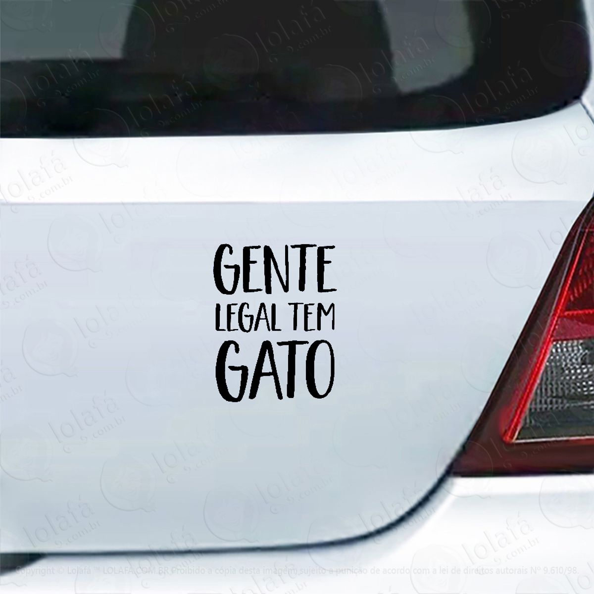 Adesivo Para Carro Frase Gente Legal Tem Gato Mod:4148