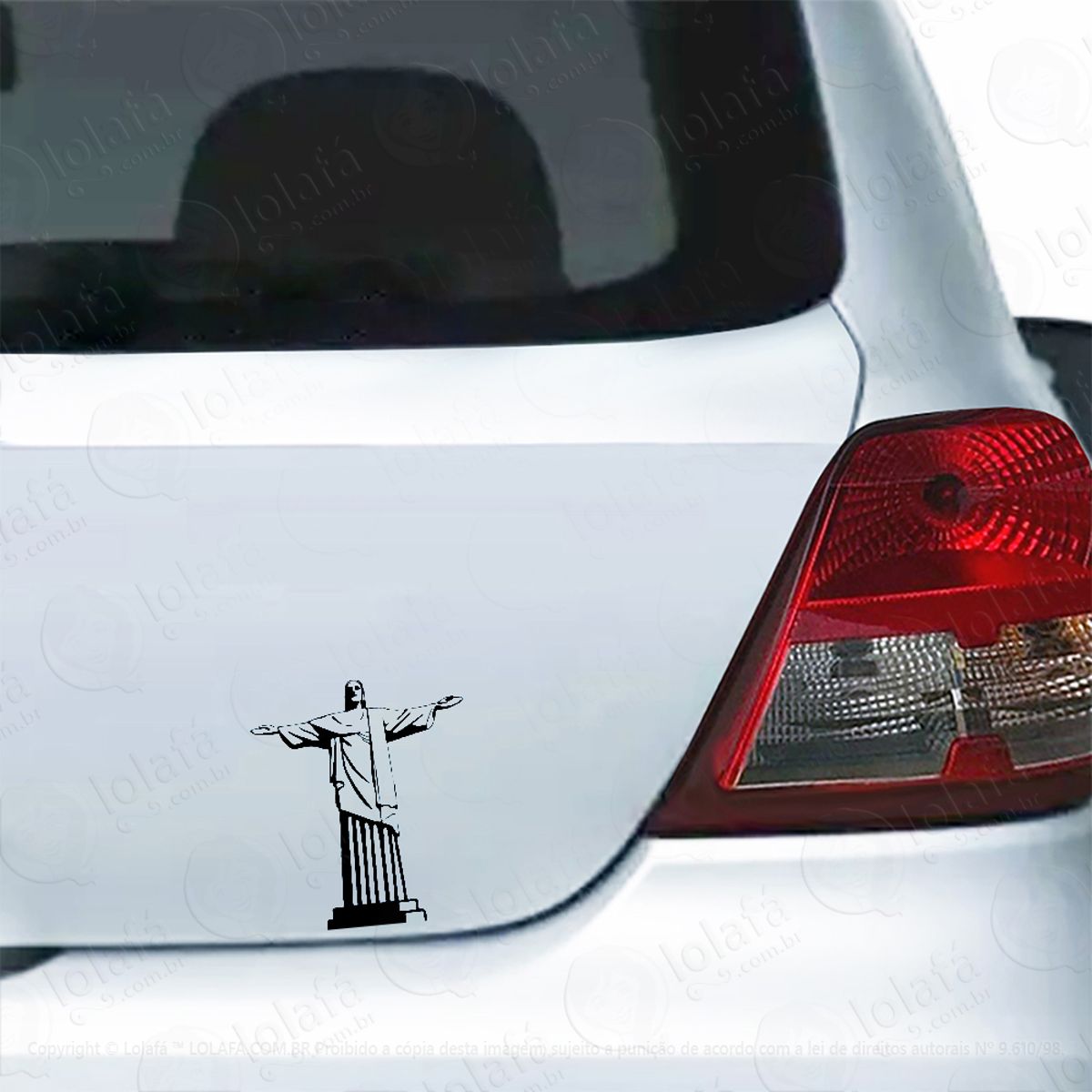 Adesivo Para Carro Cristo Redentor Rio De Janeiro Mod:4154