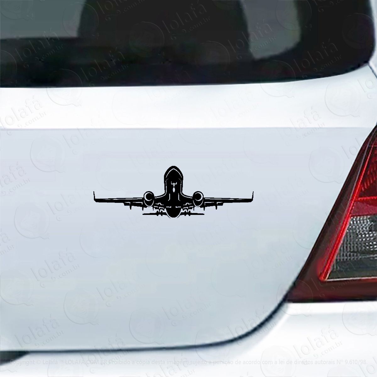 Adesivo Carro Moto Vidro Avião Boing Airbus Voo Jato Mod:4162