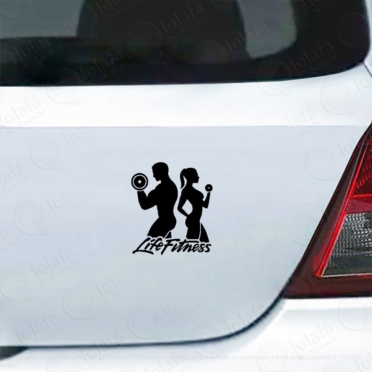 Adesivo Carro Moto Vidro Life Fitness Casal Mod:4165