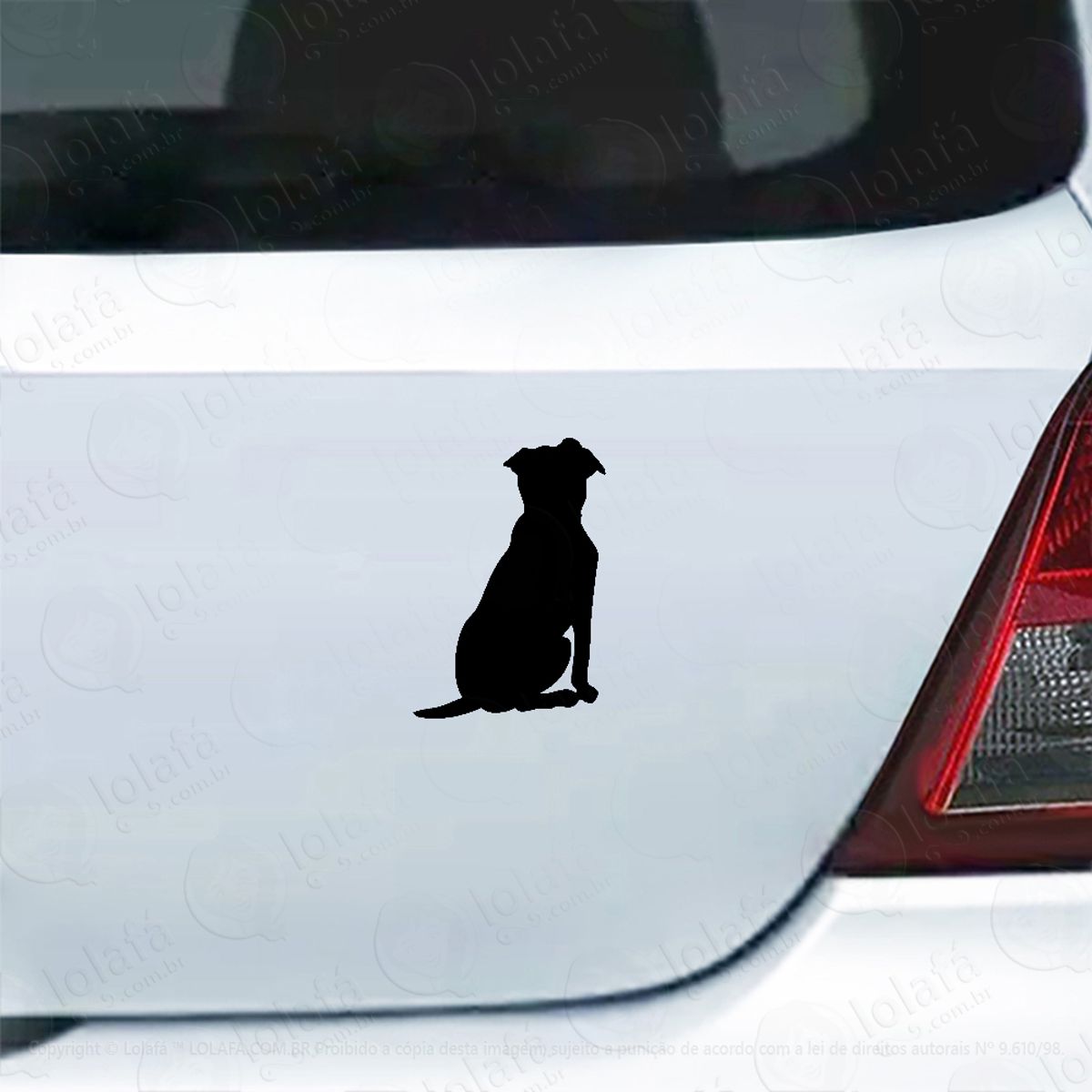 Adesivo Para Carro Cachorro Vira Lata Sentado Mod:4192