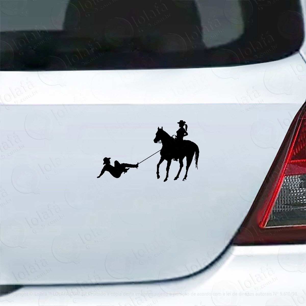 Adesivo De Carro Cowgirl Bruta No Laço Mod:4195