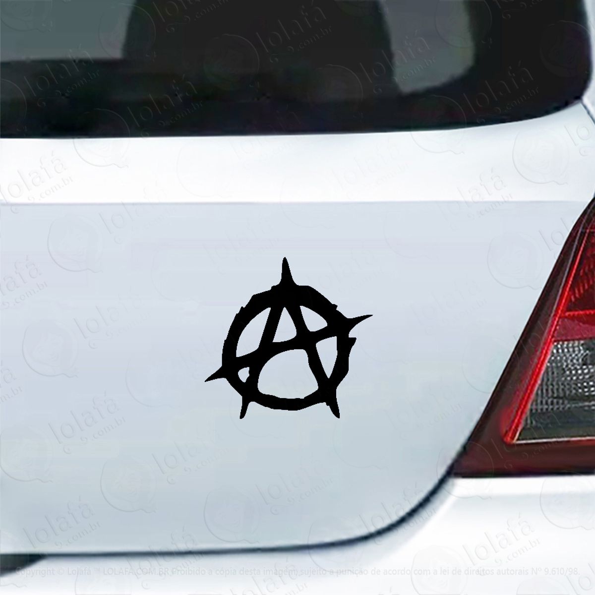 Adesivo Carro Moto Vidro Anarquia Símbolo Mod:4196