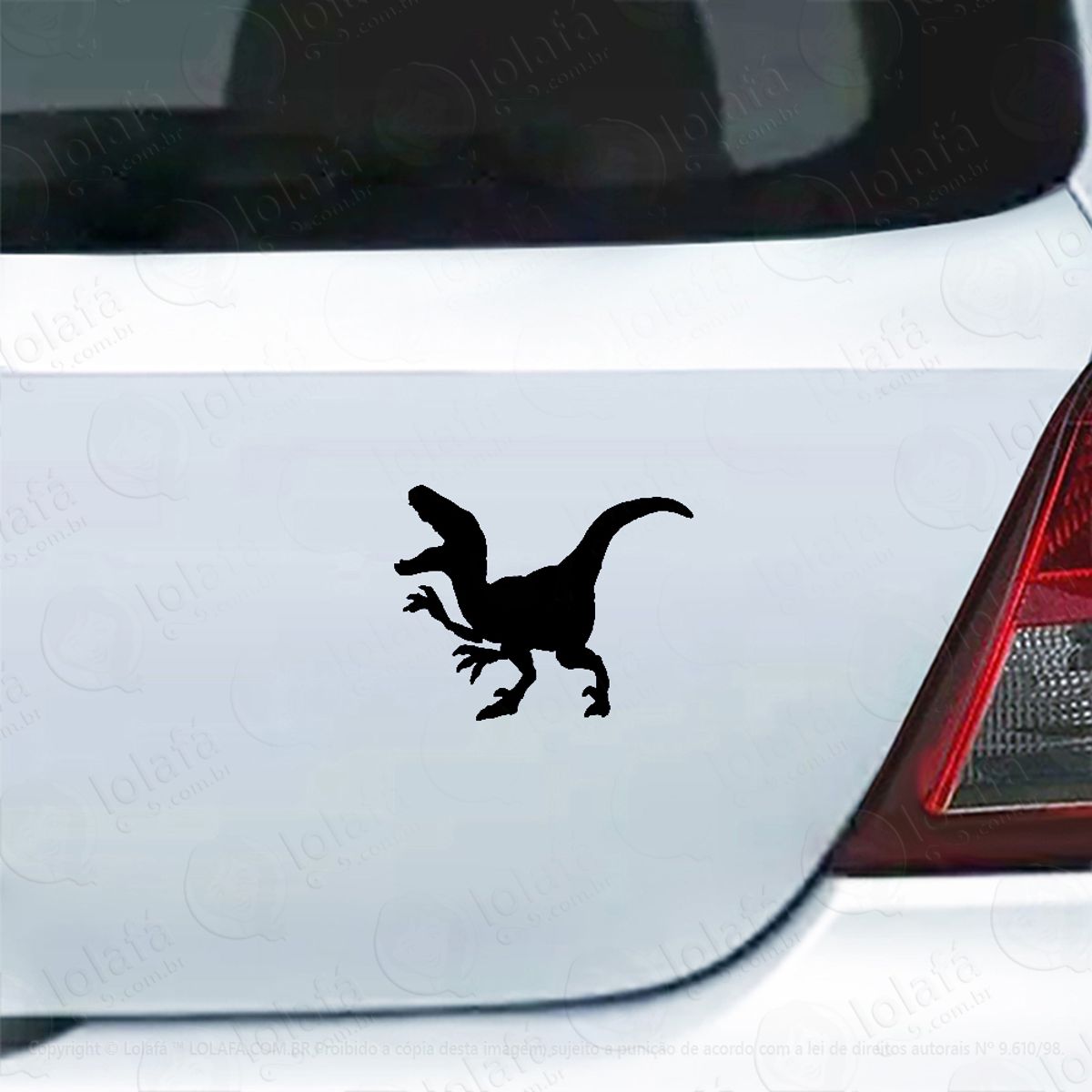 Adesivo Carro Moto Vidro Dinossauro Velociraptor Mod:4258