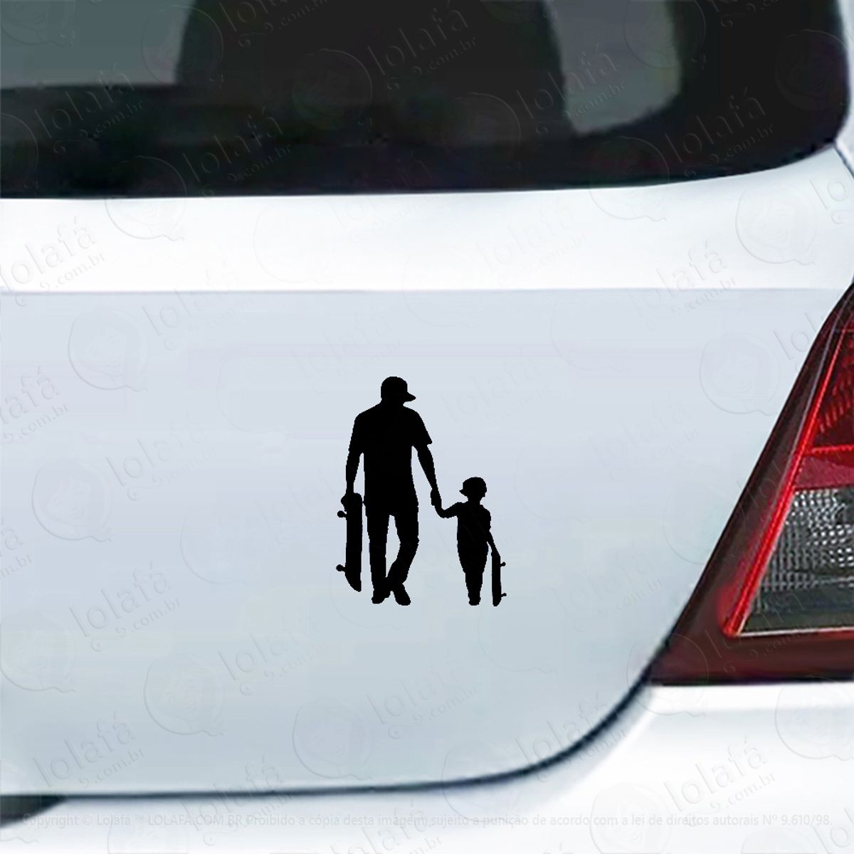 Adesivo De Carro Pai E Filho Skatistas Mod:4261
