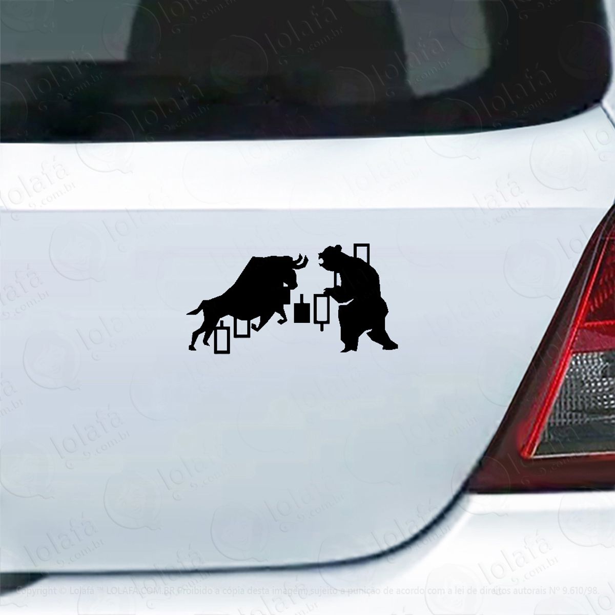Adesivo De Carro Touro E Urso Candlestick Trader Bolsa Mod:4314